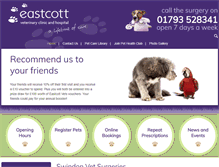 Tablet Screenshot of eastcottvets.co.uk